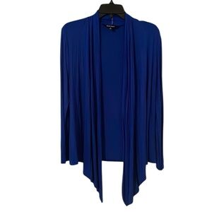 ELLEN TRACY | Women’s Blue Open Front Asymmetrical Cardigan Size S‎
